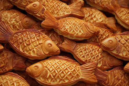 Japanese street food taiyaki isolated on transparent background