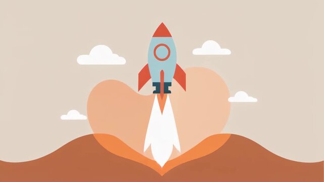 Creative Abstract Rocket Launch Landscape