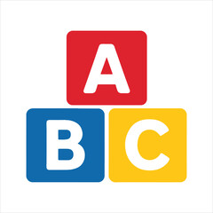 Alphabet Blocks A B C illustration, Kids toy clipart, Playtime Digital File, Children Game Toy Art