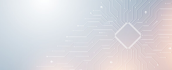 Motherboard technology circuit board background texture design. Creative idea AI banner concept for internet technology. Digital motherboard concept for poster, cover, banner, header, web template