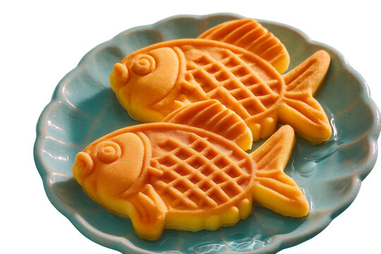 Homemade taiyaki pastry isolated on transparent background