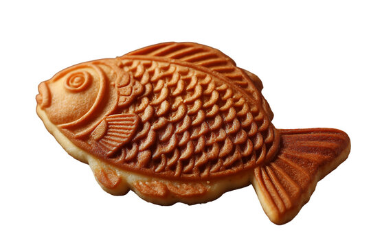 Sweet red bean taiyaki isolated on transparent background