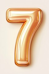 Shimmering Golden Number Seven Floating with Sparkles for Celebrations and Special Anniversaries
