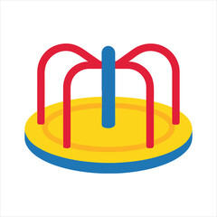 Merry-Go-Round Spinner illustration, Kids toy clipart, Playtime Digital File, Children Game Toy Art