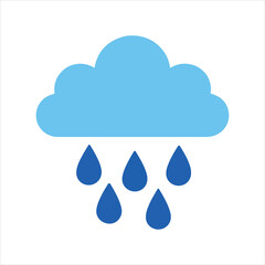Rain Cloud with Blue Droplets illustration, Kids toy clipart, Playtime Digital File, Children Game Toy Art