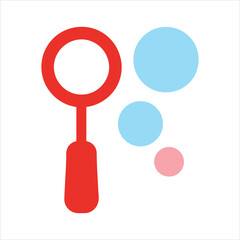 Soap Bubble Wand with Floating Bubbles illustration, Kids toy clipart, Playtime Digital File, Children Game Toy Art