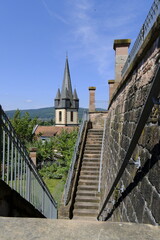 Der Ronkarzgarten zwischen der Scherenburg und der Altstadt von Gem&uuml;nden am Main, Landkreis Main-Spessart, Unterfranken, Franken, Bayern, Deutschland
