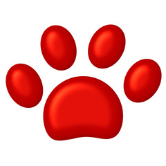 red cat paw print