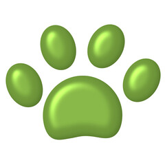 green paw print