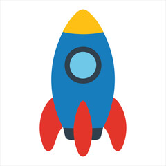  Toy Rocket Ship with Red Fins illustration, Kids toy clipart, Playtime Digital File, Children Game Toy Art