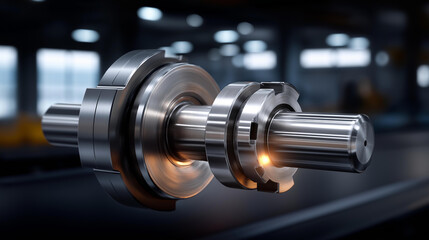 Fototapeta premium Industrial machinery diagnostics highlight torque levels and resulting output, ensuring reliability, load handling capacity, and operational safety. cinematic color correction, natural uneven