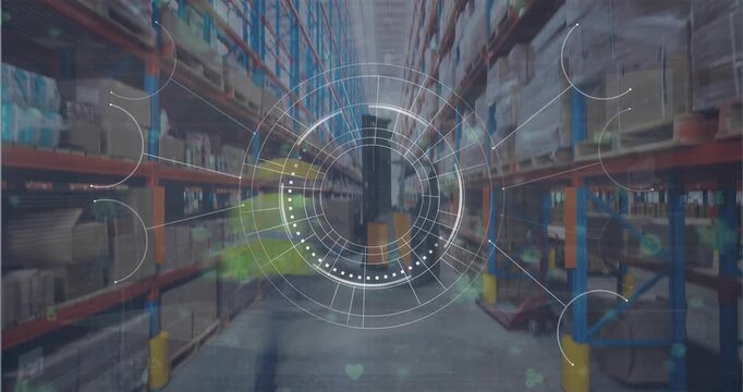Animation of scope and data processing over warehouse