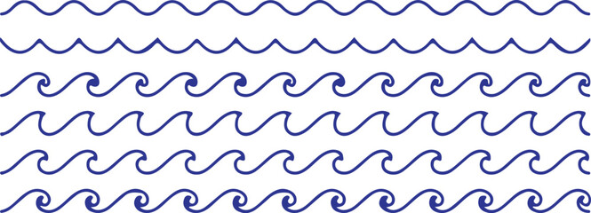 water waves bile line icon set vector illustration collection design art ocean sea element