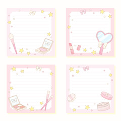 pink cosmetic notepad set