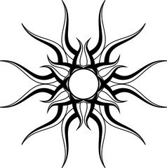 Sun Tribal Tattoo Design