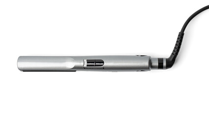 Obraz premium Modern flat hair iron. Hair straightener. Styling. Hairstyle. Hair straightener for curling and straightening hair. 
