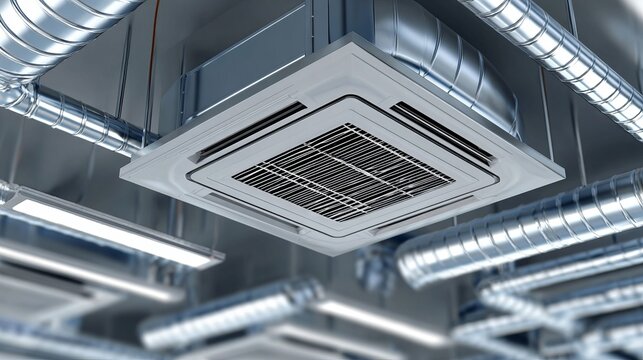 Advanced Industrial Climate Control System with Modern Architecture and Complex Air Vent Framework