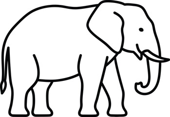 Fototapeta premium A simple line drawing of an elephant