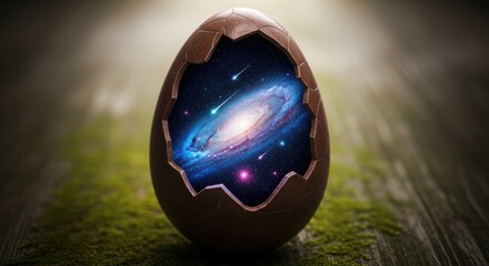 Fototapeta premium Galaxy inside cracked egg