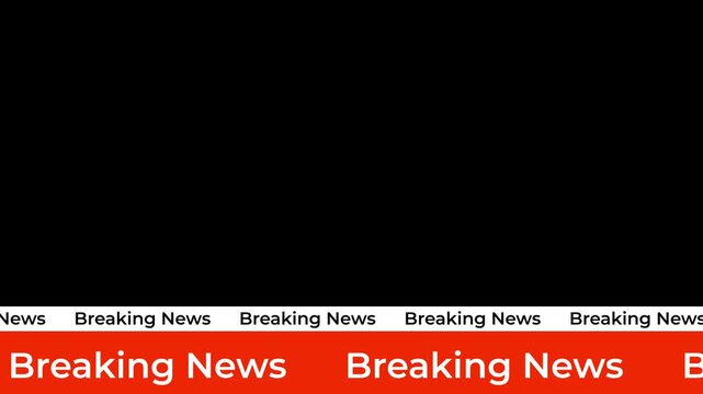 breaking news scrolling text background, news ticker lowerthird for broadcasting, update and newscast footage