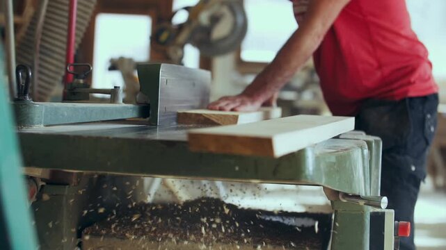 Usinage rabotage de planche en bois