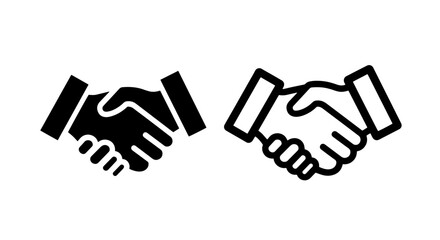 Obraz premium Minimalist Icons of Handshakes Showing Agreement and Collaboration