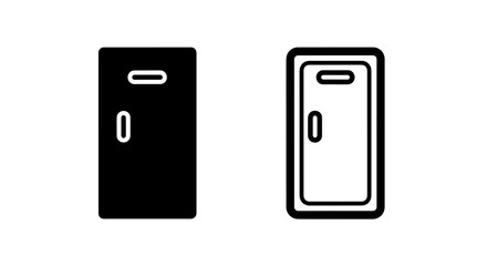 Simple Vector Icons of Lockers in Silhouette and Line Art