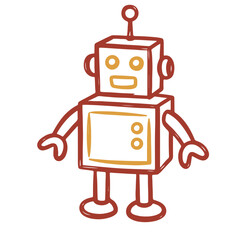 Naklejka premium Robot Toy Character Vector