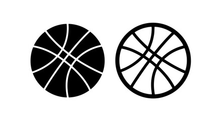 Basketball Icon - Black and White Vector Graphics © MdDelowar