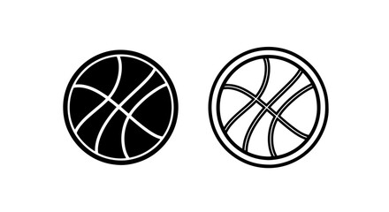 Basketball Icon - Black and White Vector Graphics © MdDelowar