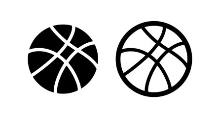 Basketball Icon - Black and White Vector Graphics © MdDelowar