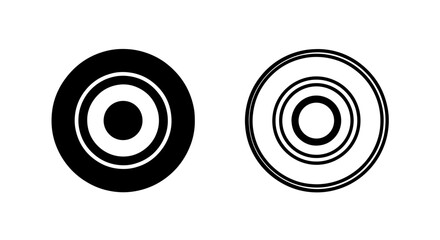 Two bullseye or target icons, one solid black and one outlined, representing precision and aim.