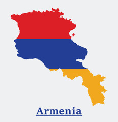 Obraz premium Map of Armenia with flag colors vector illustration 