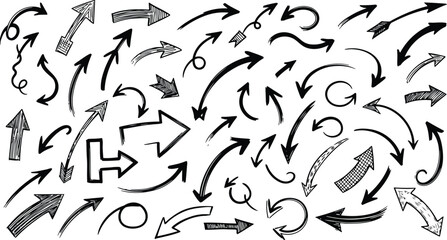 Diverse directional arrows set