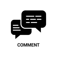 Solid comment glyph icon, Modern speech bubble symbol, Minimalist chat vector graphic, Simple messaging button icon