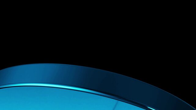 Abstract Blue Glass Wave Arc Motion Background with Glossy Curve and Smooth Futuristic Technology Animation