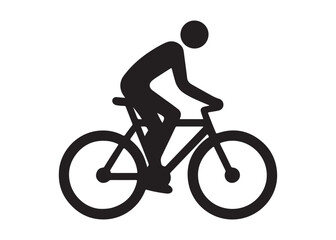 Obraz premium cycling logo silhouette vector, road bicycle race logo silhouette vector illustration, fast cycling transparent silhouette logo, cyclist riding a road bike logo vector silhouette on white background