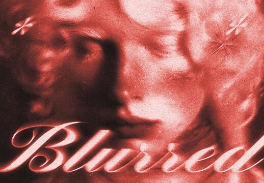 Wave Smeared Print Effect Mockup