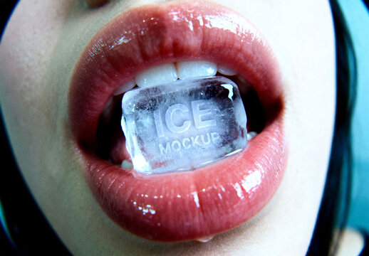 Ice Cube Mockup in Lips