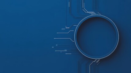 Obraz premium Dark blue circuit board with circular component