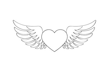 Fototapeta premium Simple Heart With Wings Art