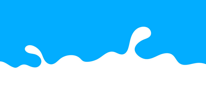Illustration of a white milk splash or liquid wave as a bottom border