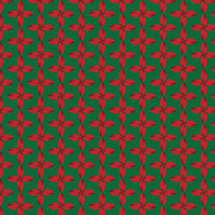 is a red, seamless, geometric pattern with green  background