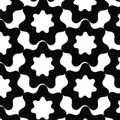 is a seamless black and white vector pattern