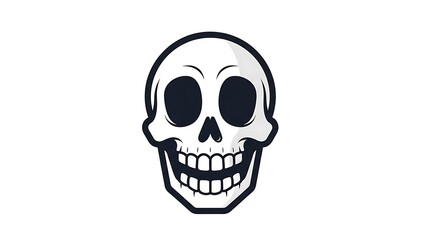 Fototapeta premium Simple Black and White Skull Illustration.