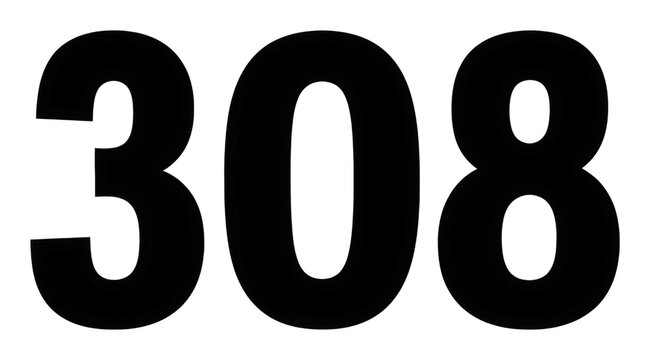 Exploring the number 308 graphic design digital creative space isolated on transparent background