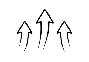 Three arrows pointing upwards Vector