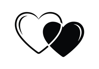 Intertwined hearts symbolizing love Vector