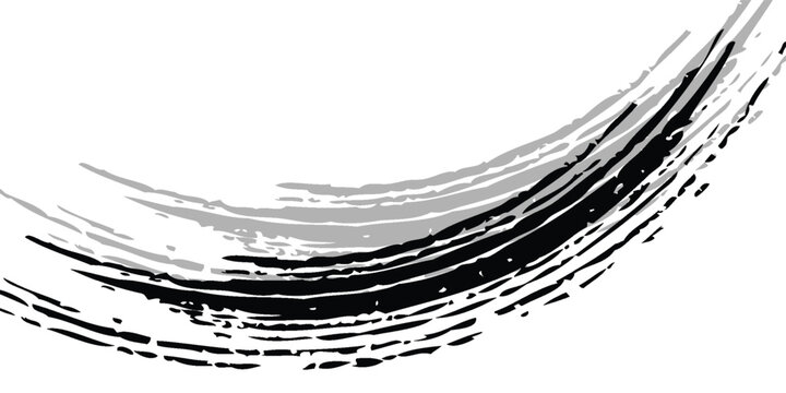 Grunge smudge isolated on white. Halftone blot with brush texture. Black stain dry paint stroke. Abstract ink splash mark, dirty stripe, edgy scratch, rough patch, messy details grain faded print