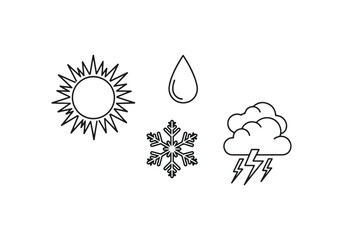 Weather icons representing different seasons Vector